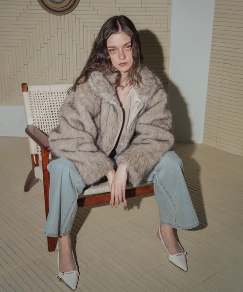 セール】フェイクファーダブルジップジャケット（ブルゾン）｜Mili