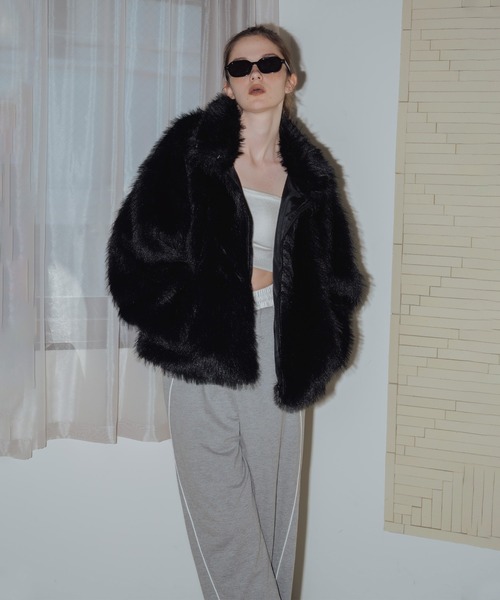 セール】フェイクファーダブルジップジャケット（ブルゾン）｜Mili