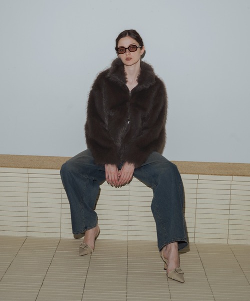 フェイクファーダブルジップジャケット（ブルゾン）｜Mili affinity