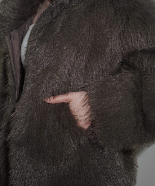 極美品■デイジーリン　ファージャケット　ブルゾン　ブラック　ジップアップ LIP SERVICE（リップサービス）｜ 2wayカラーショートファージャケット