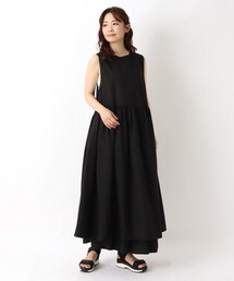 ポプリン ノースリーブワンピース