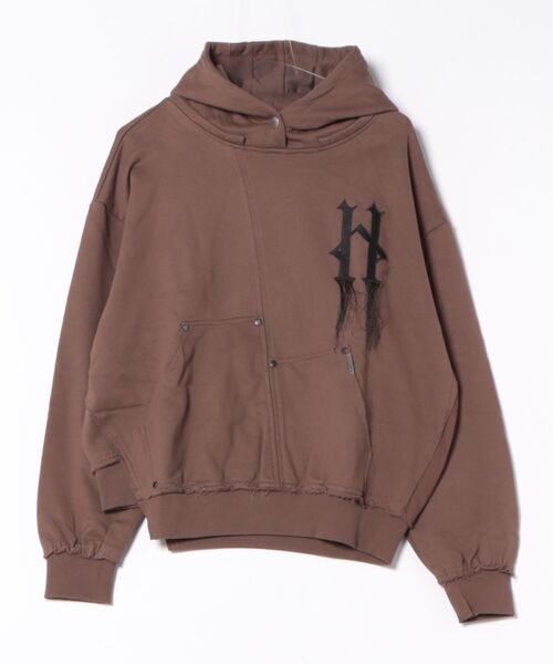 L.H.P(エルエイチピー)の「HADES/ハデス/TUMBLEDOWN BOXY HOODIE(パーカー・レディース・ブラウン・L)」の1枚目の写真