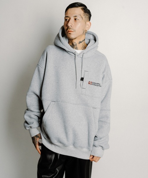 Subciety（サブサエティ）の「Ripple hoodie（パーカー・メンズ・グレー/チャコールグレー/ブラック・SMALL/MEDIUM/LARGE/X-LARGE）」の6枚目の写真