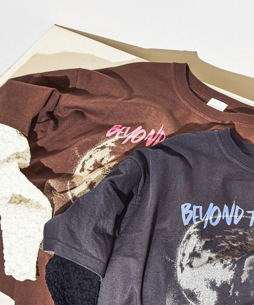 ROSE BUD（ローズバッド）の「LAYERED TEE（Tシャツ/カットソー・レディース・チャコールグレー/ブラウン・ONE SIZE）」の9枚目の写真