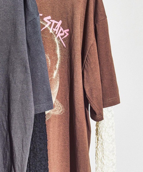 ROSE BUD（ローズバッド）の「LAYERED TEE（Tシャツ/カットソー・レディース・チャコールグレー/ブラウン・ONE SIZE）」の11枚目の写真