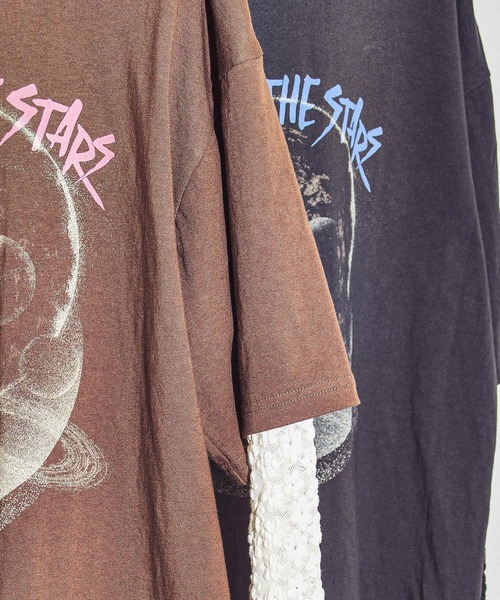 ROSE BUD（ローズバッド）の「LAYERED TEE（Tシャツ/カットソー・レディース・チャコールグレー/ブラウン・ONE SIZE）」の12枚目の写真