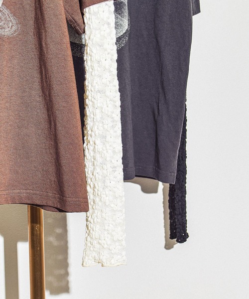 ROSE BUD（ローズバッド）の「LAYERED TEE（Tシャツ/カットソー・レディース・チャコールグレー/ブラウン・ONE SIZE）」の14枚目の写真