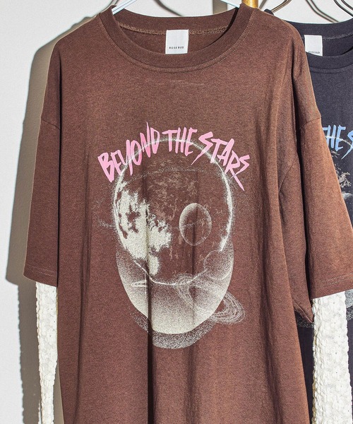 ROSE BUD（ローズバッド）の「LAYERED TEE（Tシャツ/カットソー・レディース・チャコールグレー/ブラウン・ONE SIZE）」の5枚目の写真