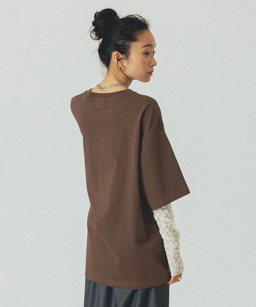 ROSE BUD（ローズバッド）の「LAYERED TEE（Tシャツ/カットソー・レディース・チャコールグレー/ブラウン・ONE SIZE）」の20枚目の写真