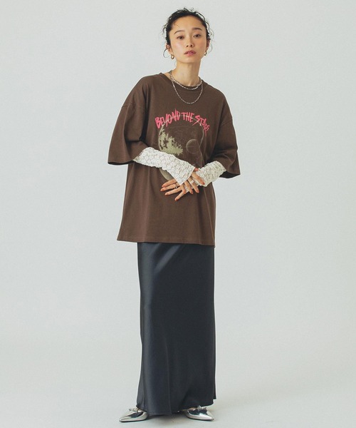 ROSE BUD（ローズバッド）の「LAYERED TEE（Tシャツ/カットソー・レディース・チャコールグレー/ブラウン・ONE SIZE）」の21枚目の写真