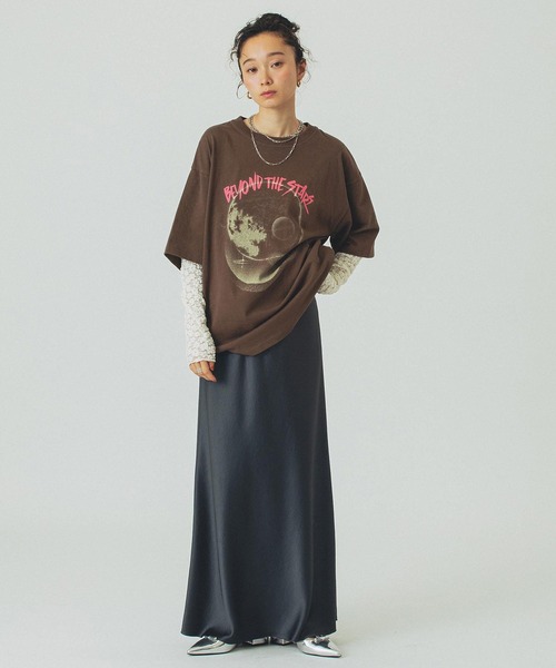 ROSE BUD（ローズバッド）の「LAYERED TEE（Tシャツ/カットソー・レディース・チャコールグレー/ブラウン・ONE SIZE）」の22枚目の写真