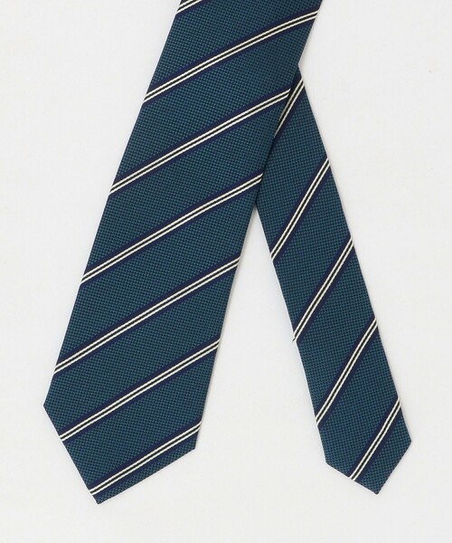 green label relaxing（グリーンレーベルリラクシング）の「GLR シルク③ 8.0cm ストライプ1 ネクタイ（ネクタイ・メンズ・パープル/オリーブ/ロイヤルブルー・FREE）」の4枚目の写真