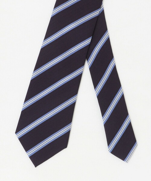 green label relaxing（グリーンレーベルリラクシング）の「GLR シルク③ 8.0cm ストライプ1 ネクタイ（ネクタイ・メンズ・パープル/オリーブ/ロイヤルブルー・FREE）」の7枚目の写真