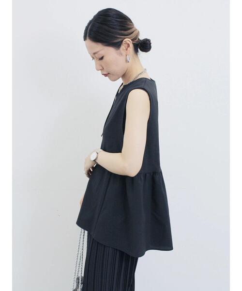 Samansa Mos2 blue（サマンサモスモスブルー）の「ジップベスト（シャツ/ブラウス・レディース・ブラウン/カーキ/ブラック・F）」の9枚目の写真