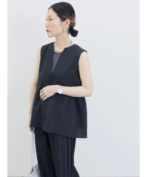 Samansa Mos2 blue（サマンサモスモスブルー）の「ジップベスト（シャツ/ブラウス・レディース・ブラウン/カーキ/ブラック・F）」の10枚目の写真