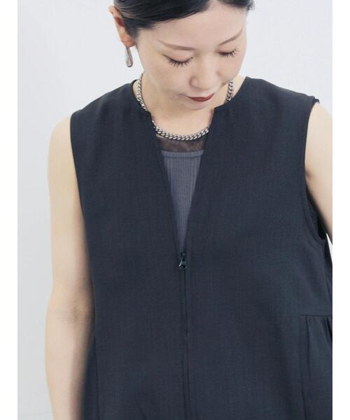 Samansa Mos2 blue（サマンサモスモスブルー）の「ジップベスト（シャツ/ブラウス・レディース・ブラウン/カーキ/ブラック・F）」の12枚目の写真