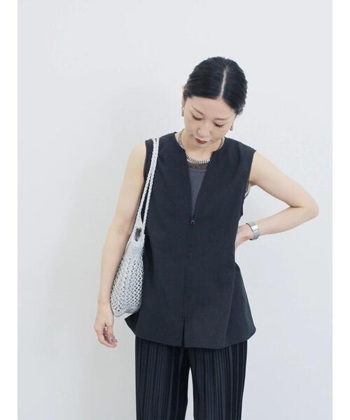 Samansa Mos2 blue（サマンサモスモスブルー）の「ジップベスト（シャツ/ブラウス・レディース・ブラウン/カーキ/ブラック・F）」の13枚目の写真