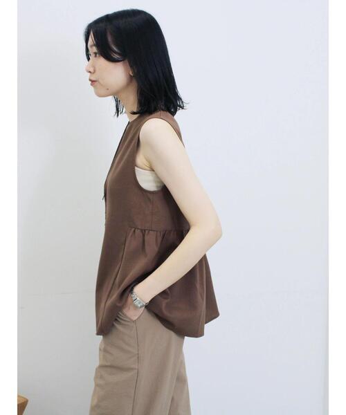 Samansa Mos2 blue（サマンサモスモスブルー）の「ジップベスト（シャツ/ブラウス・レディース・ブラウン/カーキ/ブラック・F）」の15枚目の写真