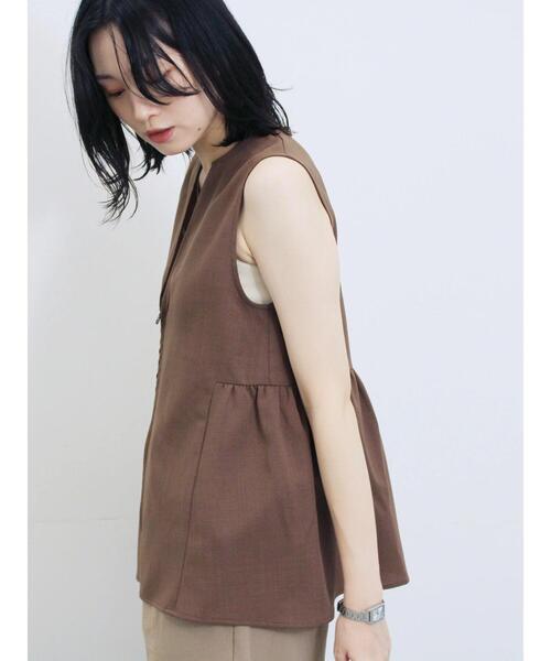 Samansa Mos2 blue（サマンサモスモスブルー）の「ジップベスト（シャツ/ブラウス・レディース・ブラウン/カーキ/ブラック・F）」の16枚目の写真