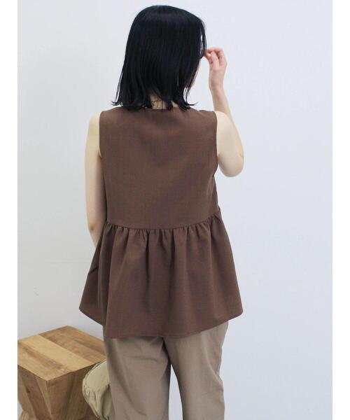 Samansa Mos2 blue（サマンサモスモスブルー）の「ジップベスト（シャツ/ブラウス・レディース・ブラウン/カーキ/ブラック・F）」の17枚目の写真