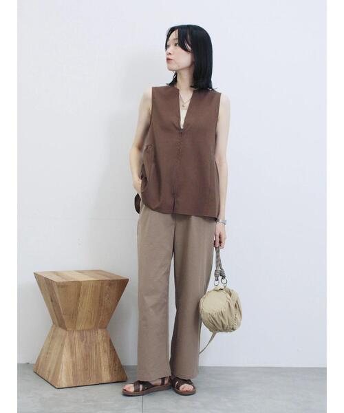 Samansa Mos2 blue（サマンサモスモスブルー）の「ジップベスト（シャツ/ブラウス・レディース・ブラウン/カーキ/ブラック・F）」の18枚目の写真