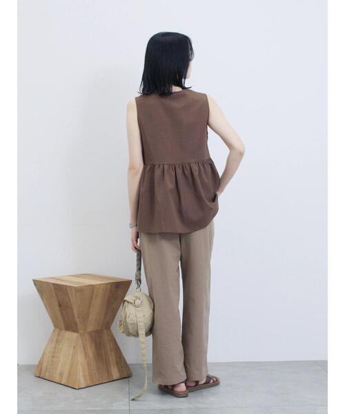 Samansa Mos2 blue（サマンサモスモスブルー）の「ジップベスト（シャツ/ブラウス・レディース・ブラウン/カーキ/ブラック・F）」の19枚目の写真