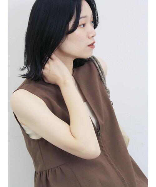 Samansa Mos2 blue（サマンサモスモスブルー）の「ジップベスト（シャツ/ブラウス・レディース・ブラウン/カーキ/ブラック・F）」の21枚目の写真