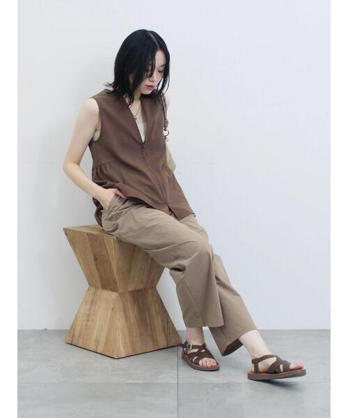 セール】ジップベスト（シャツ/ブラウス）｜Samansa Mos2 blue