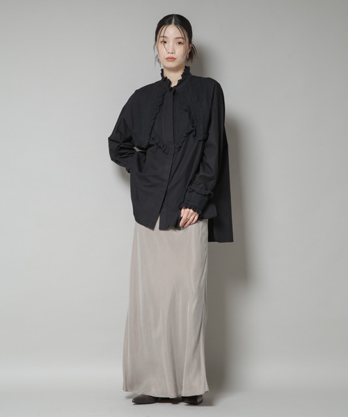 ナノユニバース（NANO universe）/Sara mallika／COTTON PINTUCK LACE BLOUSE セール】Sara mallika/COTTON PINTUCK LACE BLOUSE（シャツ/ブラウス