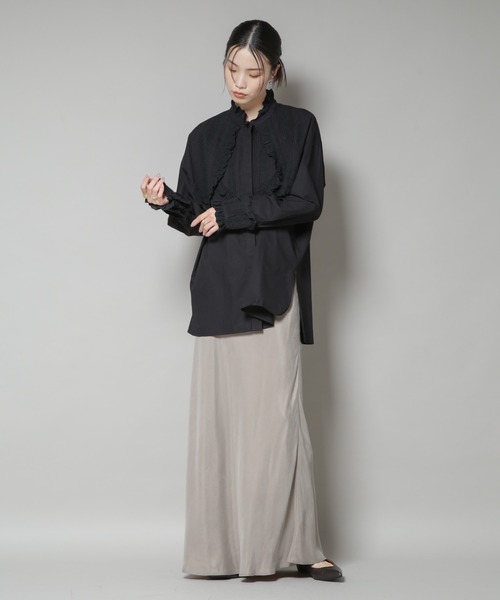 sara mallika(サラ マリカ)の「Sara mallika/COTTON PINTUCK LACE BLOUSE(シャツ/ブラウス・レディース・ホワイト/ブラック・FREE)」の14枚目の写真