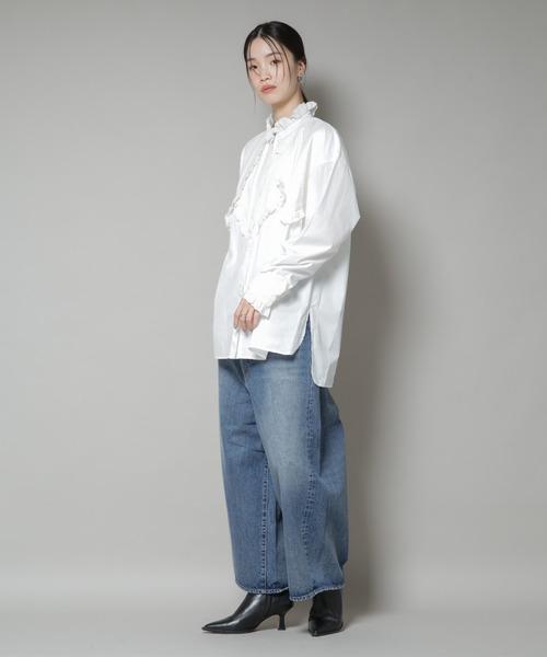 sara mallika(サラ マリカ)の「Sara mallika/COTTON PINTUCK LACE BLOUSE(シャツ/ブラウス・レディース・ホワイト/ブラック・FREE)」の7枚目の写真