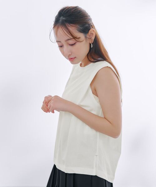 COHINA（コヒナ）の「ニュアンスタックノースリトップス 【低身長・小柄女性】（Tシャツ/カットソー・レディース・ホワイト/イエロー/グリーン・ONE SIZE）」の7枚目の写真