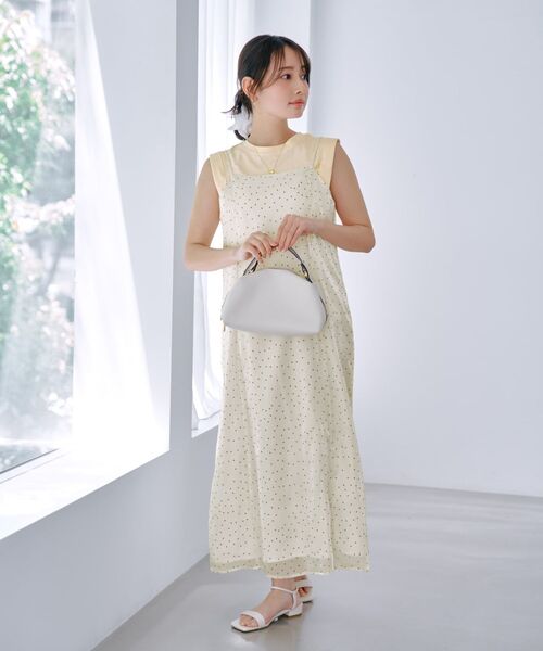 COHINA（コヒナ）の「ニュアンスタックノースリトップス 【低身長・小柄女性】（Tシャツ/カットソー・レディース・ホワイト/イエロー/グリーン・ONE SIZE）」の16枚目の写真