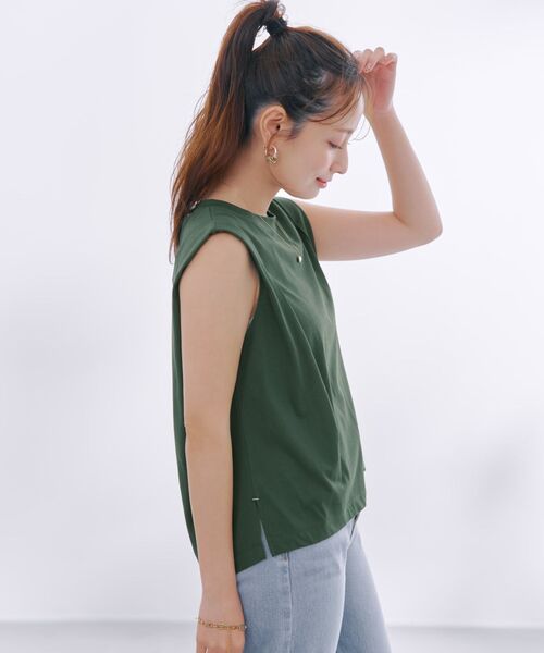 COHINA（コヒナ）の「ニュアンスタックノースリトップス 【低身長・小柄女性】（Tシャツ/カットソー・レディース・ホワイト/イエロー/グリーン・ONE SIZE）」の19枚目の写真