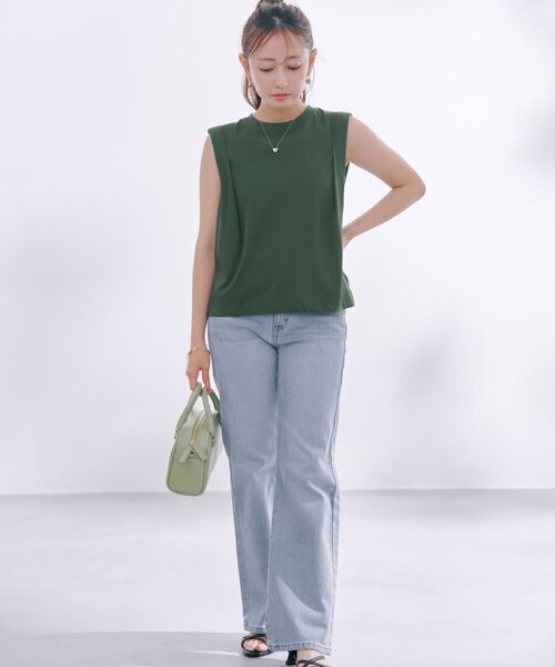 COHINA（コヒナ）の「ニュアンスタックノースリトップス 【低身長・小柄女性】（Tシャツ/カットソー・レディース・ホワイト/イエロー/グリーン・ONE SIZE）」の20枚目の写真
