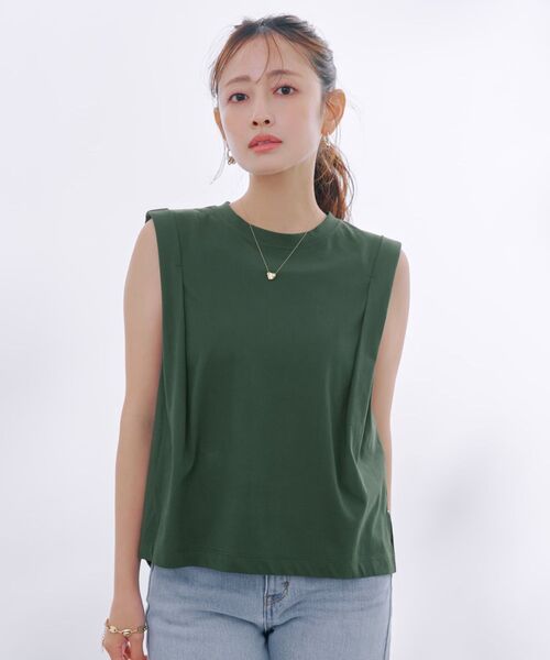 COHINA（コヒナ）の「ニュアンスタックノースリトップス 【低身長・小柄女性】（Tシャツ/カットソー・レディース・ホワイト/イエロー/グリーン・ONE SIZE）」の18枚目の写真