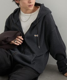 PENNEYS | PENNEYS/ペニーズ 別注 THE FOX ロゴ ワンポイント刺繍 ヴィンテージ加工 ヘビーワッフル オーバーサイズジップパーカー(パーカー)