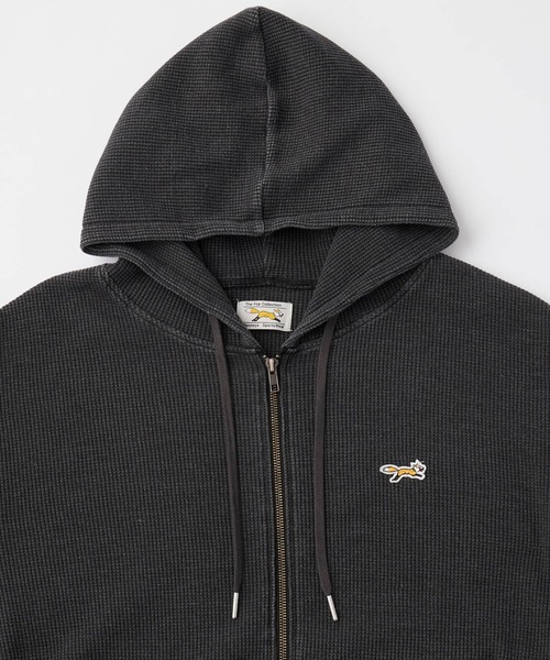 PENNEYS(ぺニーズ)の「PENNEYS/ペニーズ 別注 THE FOX ロゴ ワンポイント刺繍 ヴィンテージ加工 ヘビーワッフル オーバーサイズジップパーカー(パーカー・メンズ・ネイビー/ワイン/ブラック/グレー/ブラウン・L/M/S)」の8枚目の写真