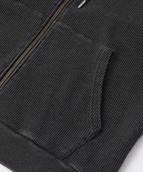 PENNEYS(ぺニーズ)の「PENNEYS/ペニーズ 別注 THE FOX ロゴ ワンポイント刺繍 ヴィンテージ加工 ヘビーワッフル オーバーサイズジップパーカー(パーカー・メンズ・ネイビー/ワイン/ブラック/グレー/ブラウン・L/M/S)」の12枚目の写真