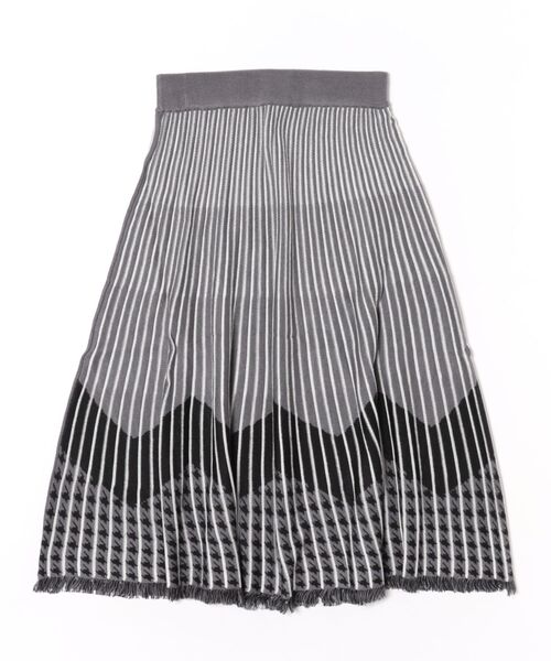 CECIL McBEE（セシルマクビー）の「プリーツジャガード裾フリンジスカート（スカート・レディース・チャコールグレー/ブラック・MEDIUM）」の14枚目の写真