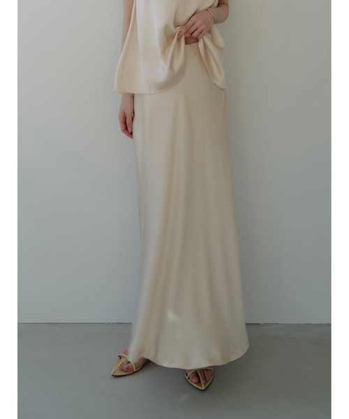 satin flared skirt