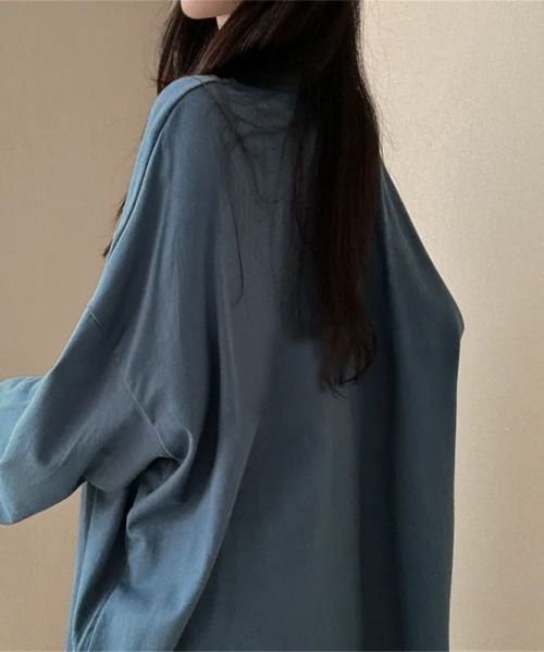 LETee(レティー)の「ルーズフィットカットソートップス(Tシャツ/カットソー・レディース・ブラック/ホワイト/ライトグレー/ネイビー・FREE)」の9枚目の写真