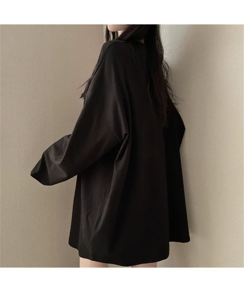 LETee(レティー)の「ルーズフィットカットソートップス(Tシャツ/カットソー・レディース・ブラック/ホワイト/ライトグレー/ネイビー・FREE)」の10枚目の写真