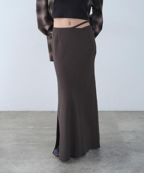 CODE A(コードエー)の「easy-fit long skirt(スカート・レディース・ブラック/ブラウン系その他・35/36/34/38)」の1枚目の写真