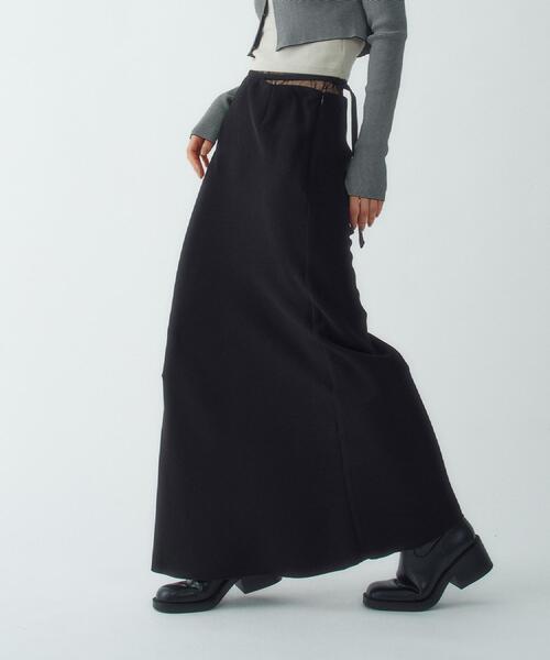 CODE A(コードエー)の「easy-fit long skirt(スカート・レディース・ブラック/ブラウン系その他・35/36/34/38)」の3枚目の写真