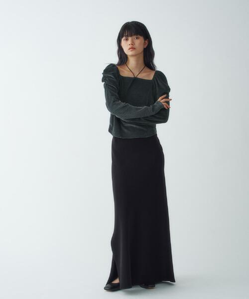 CODE A(コードエー)の「easy-fit long skirt(スカート・レディース・ブラック/ブラウン系その他・35/36/34/38)」の5枚目の写真