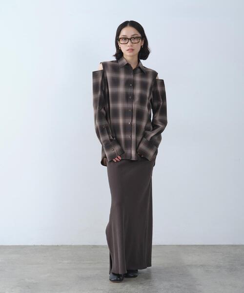 CODE A(コードエー)の「easy-fit long skirt(スカート・レディース・ブラック/ブラウン系その他・35/36/34/38)」の15枚目の写真