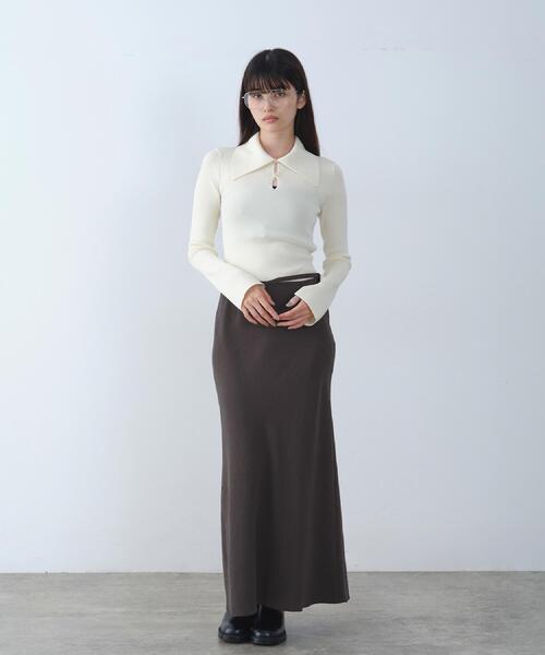 CODE A(コードエー)の「easy-fit long skirt(スカート・レディース・ブラック/ブラウン系その他・35/36/34/38)」の21枚目の写真