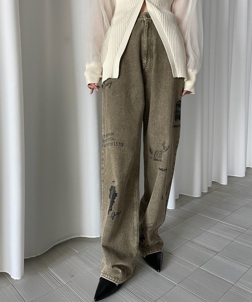 PAINT MOTIF PRINT DENIM PANTS（デニムパンツ）｜Ameri（アメリ
