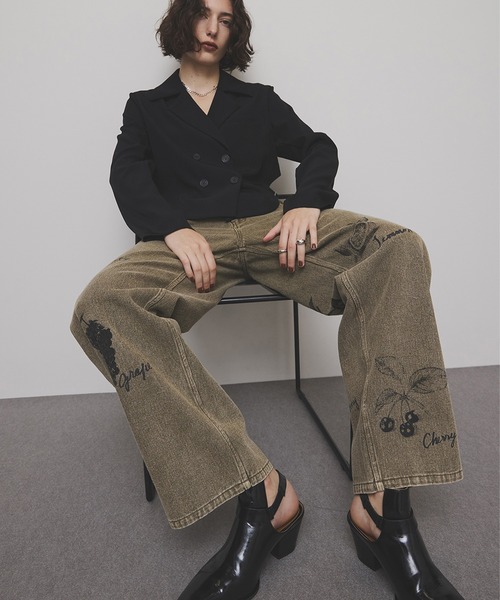 パンツ ameri PAINT MOTIF PRINT DENIM PANTS PAINT MOTIF PRINT DENIM PANTS（デニムパンツ）｜Ameri（アメリ）の